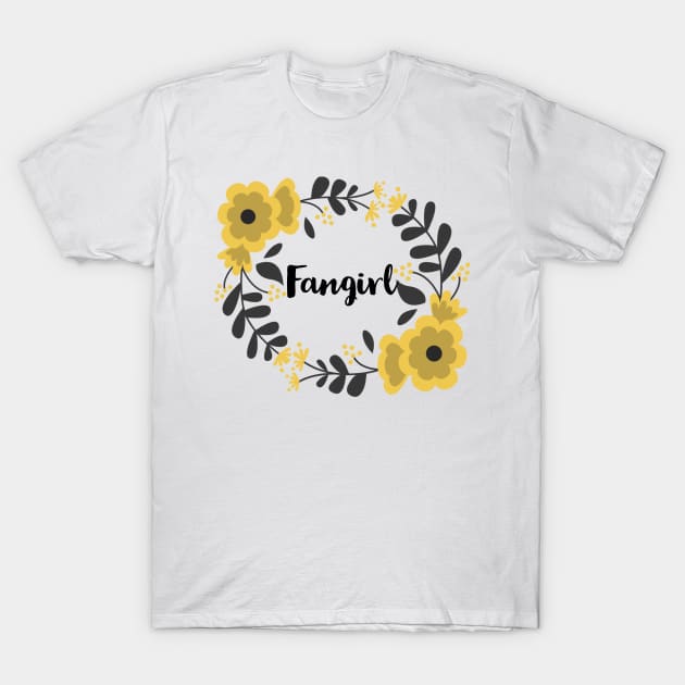 Fangirl Floral Yellow T-Shirt by templeofgeek